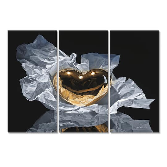 Designart - Heart Of Gold - Modern Canvas Wall Art